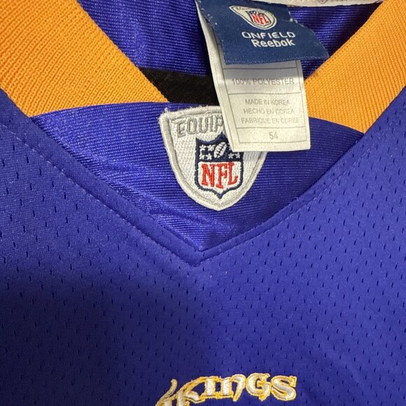 Reebok ON FIELD NFL Jersey Vikings Adrian Peterson Purple SZ 54 - Picture 11 of 15